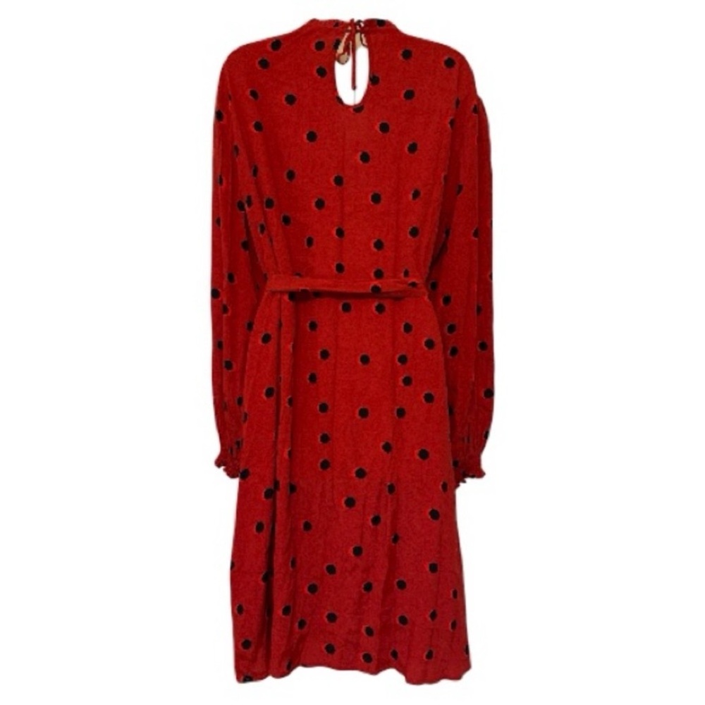 Seraphine Red Polka Dot Midi Dress | Maternity Friendly Tie Waist | US 12 - Picture 6 of 6